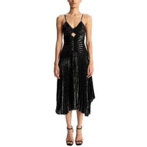 A.L.C. Lou Shimmering Black High-Low Dress
